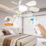 Люстра-вентилятор з пультом E27 30W 5 лопатей світлодіодна 42 см Білий — фото 3