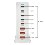 Зарядний пристрій для USB Type-C Bodasan Хаб 8-в-1 268W Білий