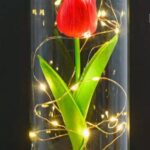 Тюльпан у скляній колбі з LED-підсвіткою