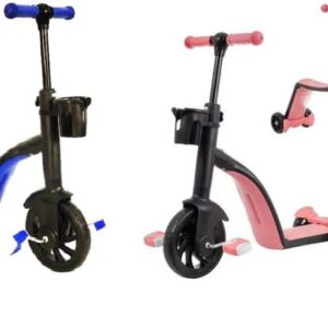 Дитячий самокат трансформер біговіл з кошиком Best Scooter 3 в 1