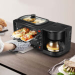 Електрична духовка 3в1 Domotec MS-5308В Кофеварка Сковорода 9 л 4500w — фото 6