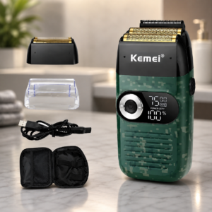 Електробритва бездротова Kemei KM-2027 / Професійний акумуляторний шейвер з дисплеєм