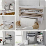 Кухонний диспенсер для плівки, фольги та рушників Kitchen Roll Triple Paper dispenser, тримач — фото 2