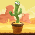Кактус що танцює, світло-музична іграшка , Dancing Cactus TikTok кактус у вазоні 34 см — фото 6