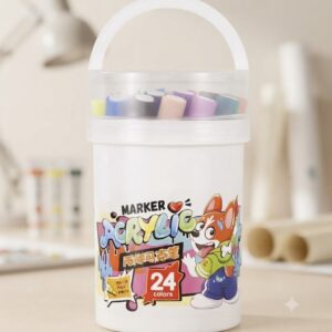 Акварельні маркери 24 Water color pen / Набір маркерів у білому відерці / Художні маркери