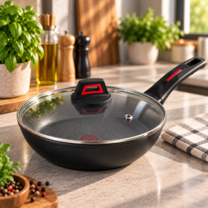 Глибока антипригарна сковорода з кришкою WOK Benson 24см BN-834