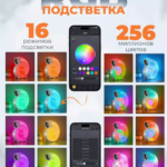 Бездротова розумна колонка нічник Равлик Conch Music Light 4 в 1 портативний RGB світильник з — фото 4