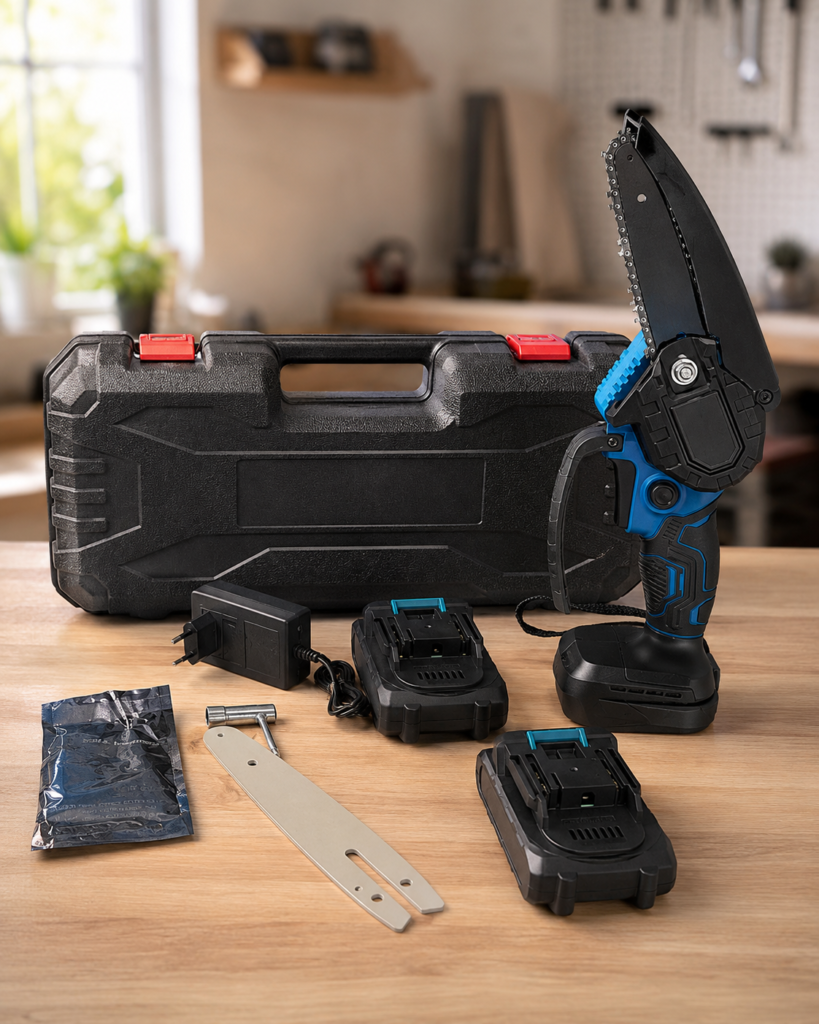 Акумуляторна ланцюгова міні-пила 6 inch Electric SAW BLUE кейсом