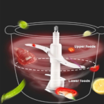 Блендер Raf Food Processor R7019 кухонний подрібнювач 250W металева чаша на 2 л чоппер — фото 3