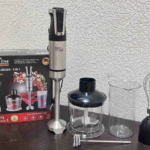 Блендер ручний ZP-073 5в1 на 1500 Вт із подрібнювачем і насадками міксер і спінювач молока 20 — фото 3