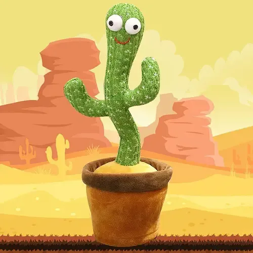 Кактус що танцює, світло-музична іграшка , Dancing Cactus TikTok кактус у вазоні 34 см