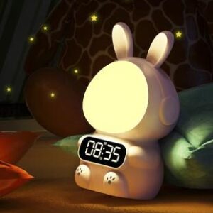 Дитячий годинник із будильником Кролик Rabbit clock with LIGHT WHITE