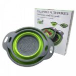 Друшляк силіконовий складаний великий + маленький Collapsible filter baskets — фото 4