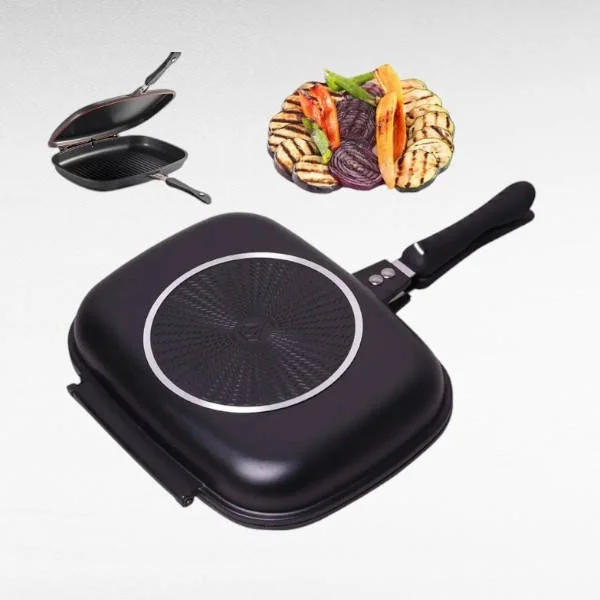 антипригарна гриль сковорода 32 см Double grill PAN GRANDBERG
