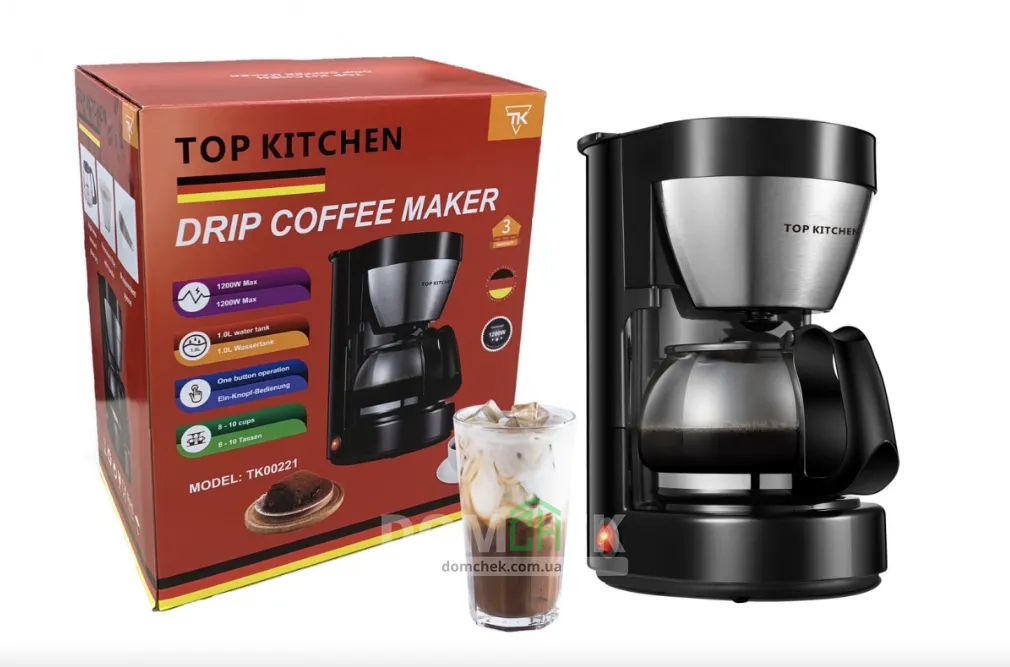 Кавоварка електрична крапельна з підігрівом Top Kitchen Tk00221