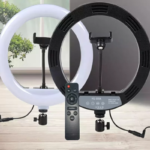 Кільцева LED лампа YQ-320B (30см) з утримувачем телефону для бьюті селфі зйомки Ring Light — фото 6