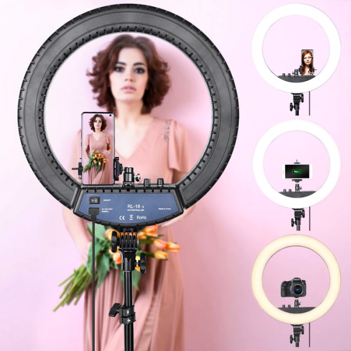 Кільцева LED лампа RL-18, 45см, пульт у комплекті