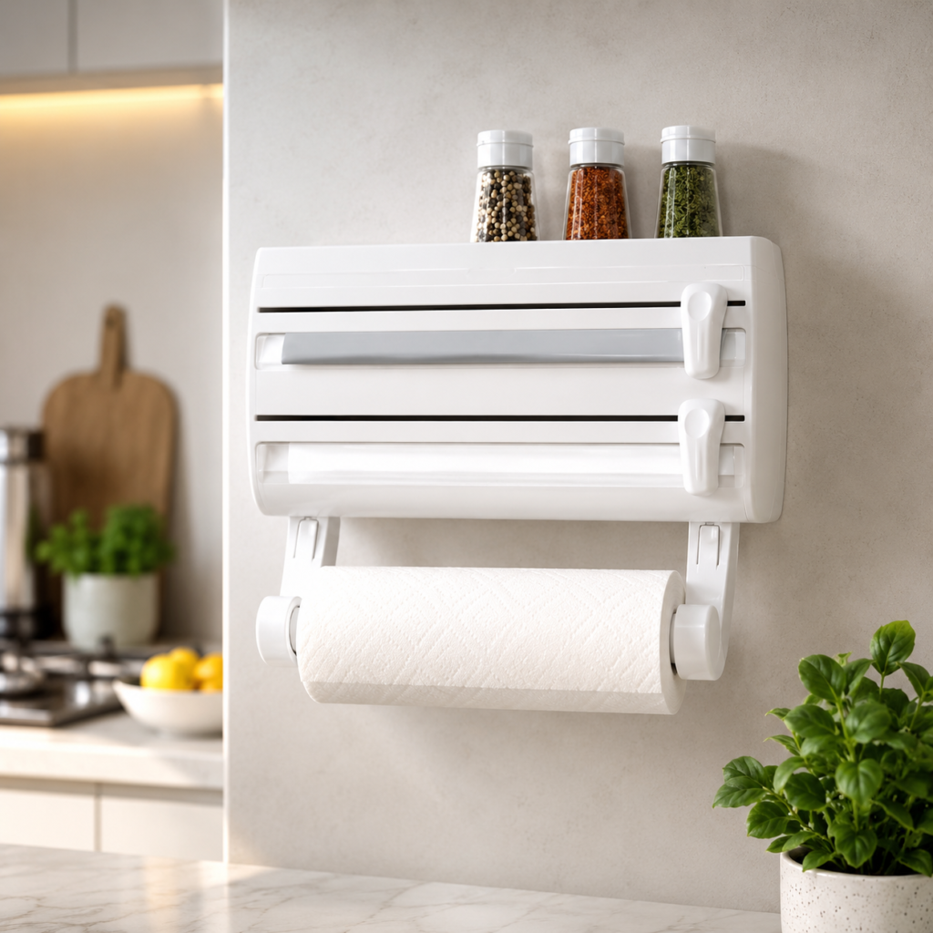 Кухонний диспенсер для плівки, фольги та рушників Kitchen Roll Triple Paper dispenser, тримач