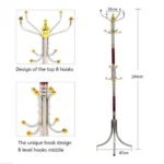Металева підлогова стійка-вішалка для одягу Coat Rack тренога 16 гачків — фото 5