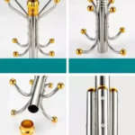 Металева підлогова стійка-вішалка для одягу Coat Rack тренога 16 гачків — фото 3