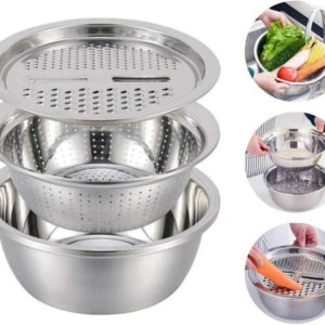 Багатофункціональний кухонний набір з нержавіючої сталі 3 в 1 Metal Basket Cutter