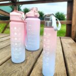 Набір спортивних пляшок для води 0,5/1/2 л з маркером часу 3 в 1 — фото 2