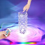 Настільна лампа Роза з пультом RGB Crystal Rose. Проекційний світильник-торшер нічник rose — фото 3