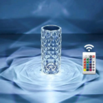 Настільна лампа Роза з пультом RGB Crystal Rose. Проекційний світильник-торшер нічник rose — фото 5