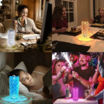 Настільна лампа Роза з пультом RGB Crystal Rose. Проекційний світильник-торшер нічник rose — фото 2