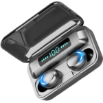 Навушники F9 TWS V5.0 Бездротові сенсорні Bluetooth з індикатором заряду чорні водонепроникні — фото 4