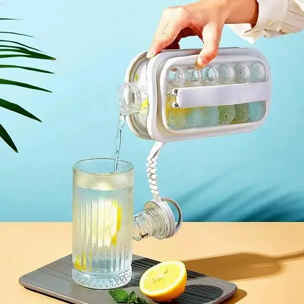 Портативна силіконова форма для льоду пляшка 2 в 1 ICE CUBE TRAY складана на 17 кульок