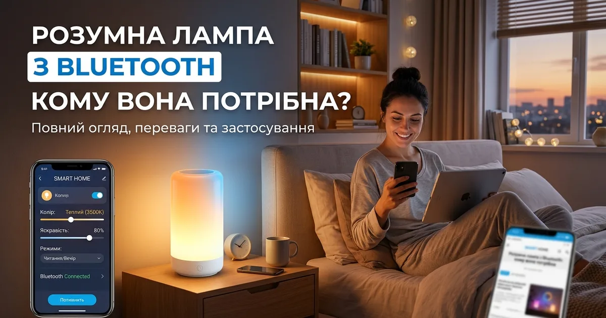Розумна лампа з Bluetooth на тумбочці та керування світлом зі смартфона — кому вона потрібна