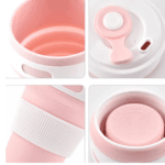 Складана силіконова склянка Collapsible Coffee Cup з кришкою 350 мл — фото 3