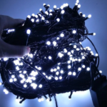 Світлодіодна Гірлянда нитка 201 led Біла (чорний дріт) — фото 2