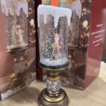 LED свічка Дід Мороз зі снігом 25 см