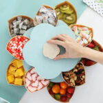 Складна двоярусна цукерка SUNROZ Flower Candy Box, що обертається, для цукерок і фруктів