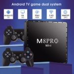 Ігрова андроїд ТВ приставка з Android TV + 2 джойстики M8PRO Mini ретро консоль PS1, Dendy — фото 4