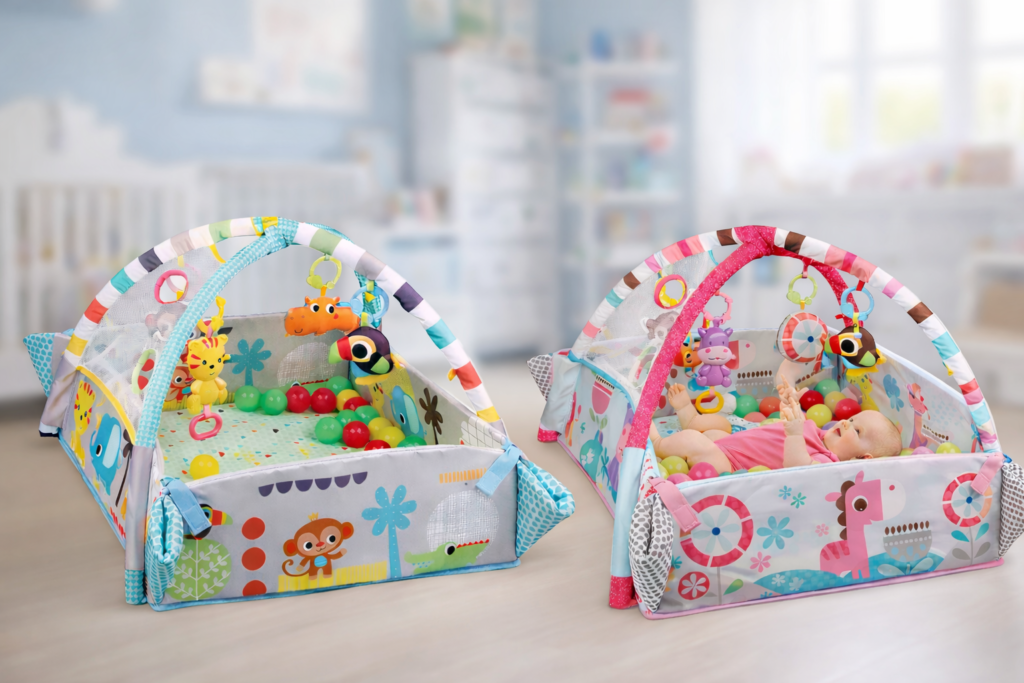 Ігровий килимок LEAN Toys 5в1 з кульками у подарунок / Килимок для розвитку X-647